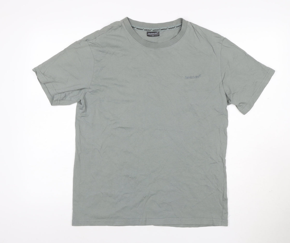 Bekkin Unisex Adults Grey M Basic Crew Neck Short Sleeve T-Shirt