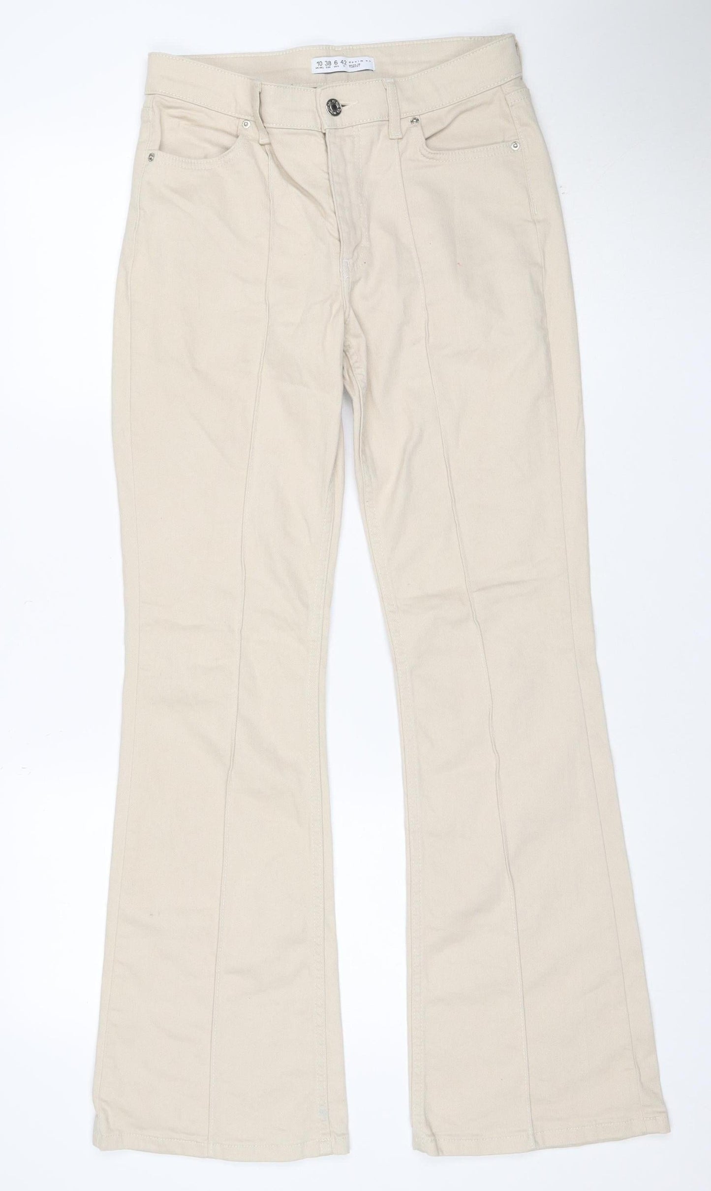 Denim Co. Women’s Beige UK 10 Mid Rise Bootcut Stretch Jeans