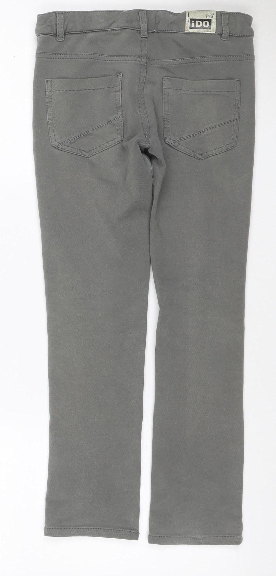 iDO Teens Grey Size 32 Straight Jeans 5-Pocket Mid Rise