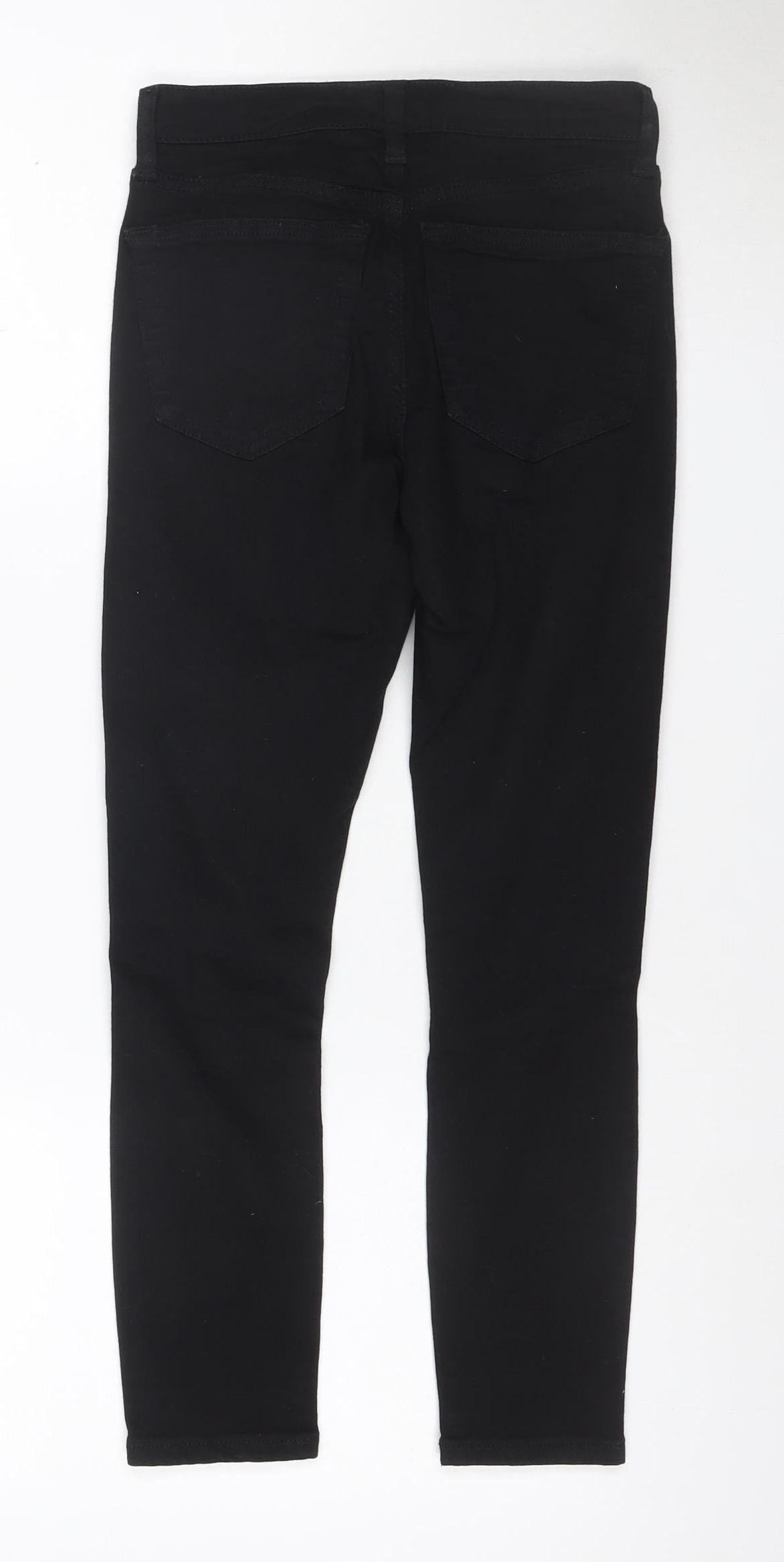 Topshop Jamie Women’s Black UK 6 Petite High Rise Distressed Skinny Jeans