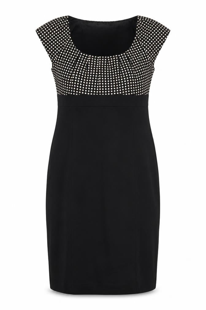 Linea Women’s Black Polka Dot Jacquard Sheath Dress UK 12