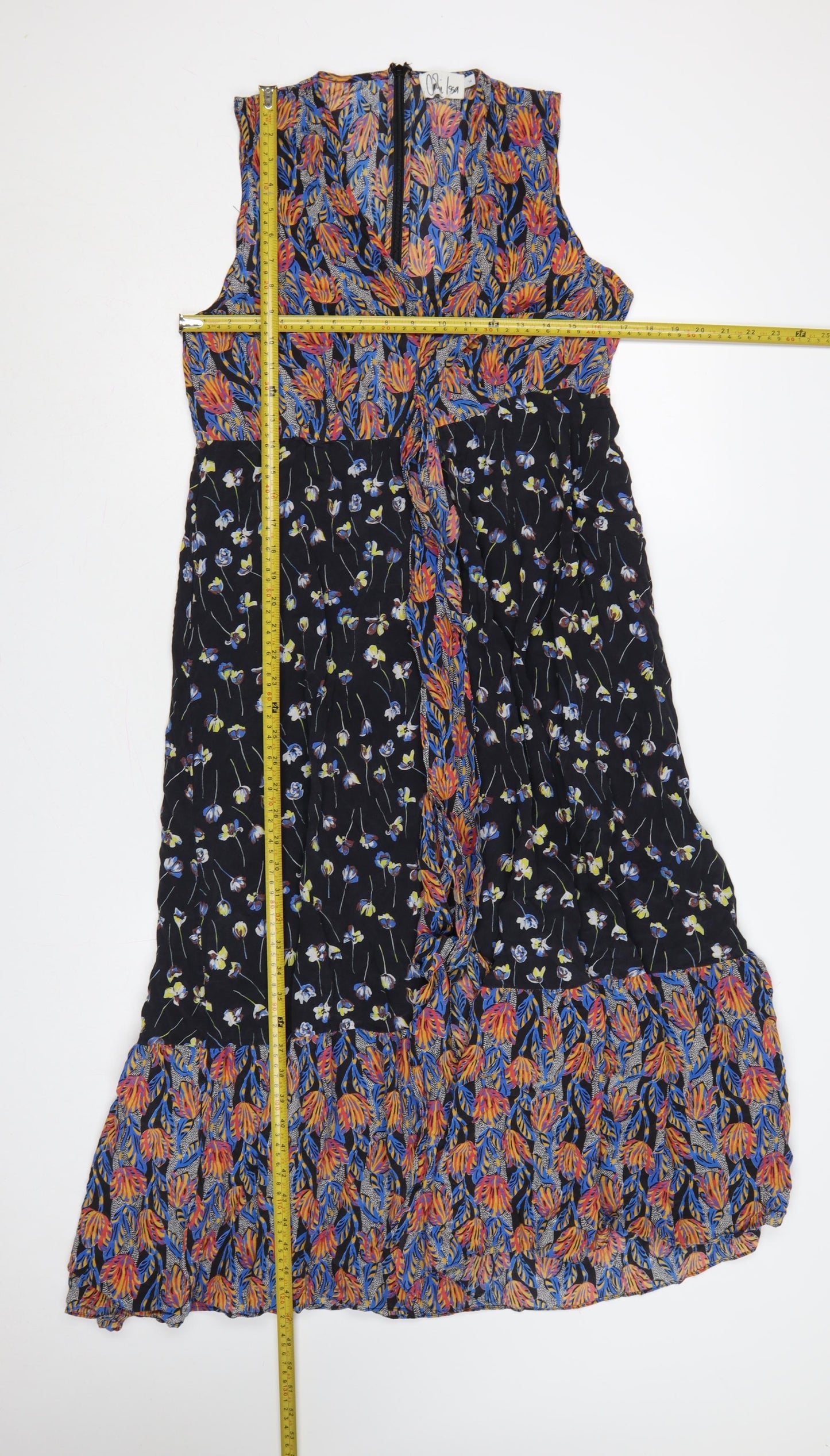 Camilla Issa Women Multicoloured UK 14 Silk Floral Maxi Dress