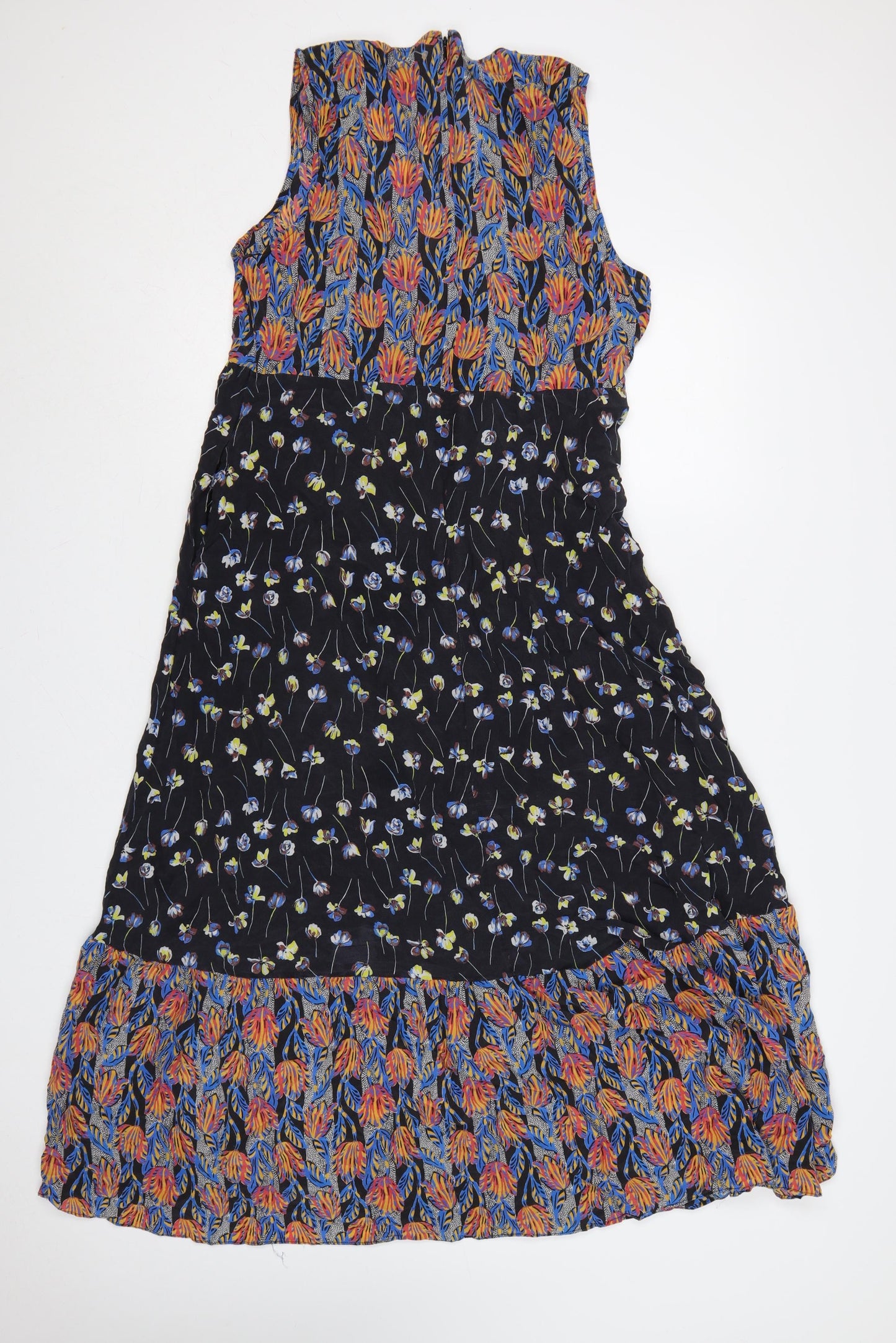 Camilla Issa Women Multicoloured UK 14 Silk Floral Maxi Dress