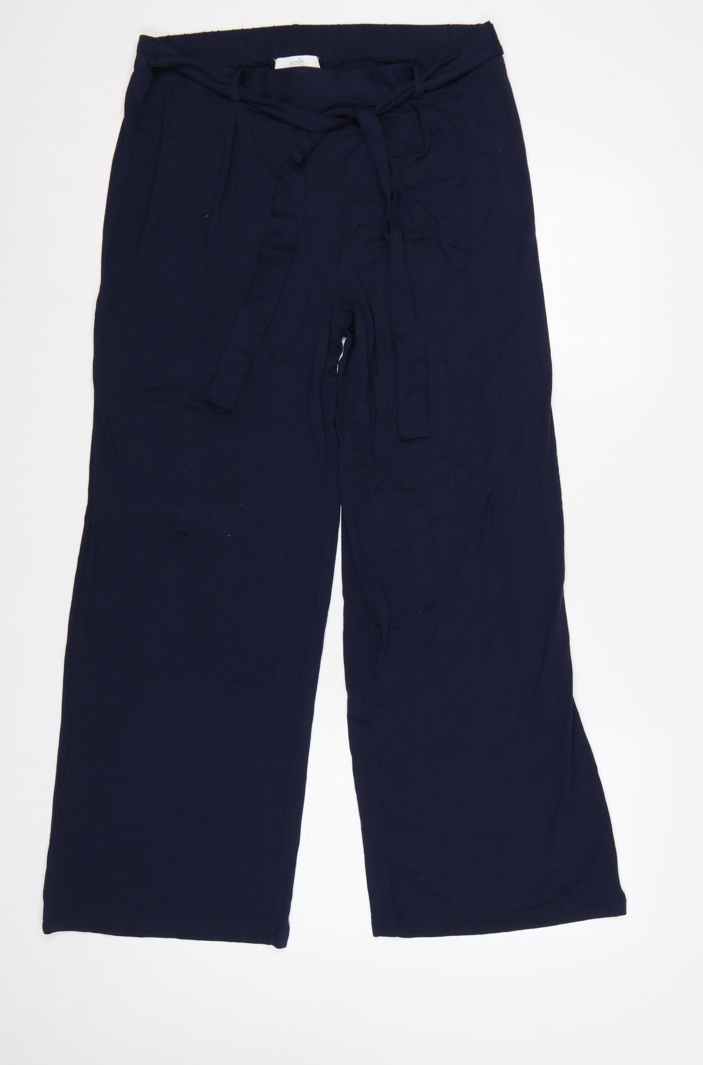 Wallis Women’s Navy Blue UK 14 Wide-Leg Belted Trousers