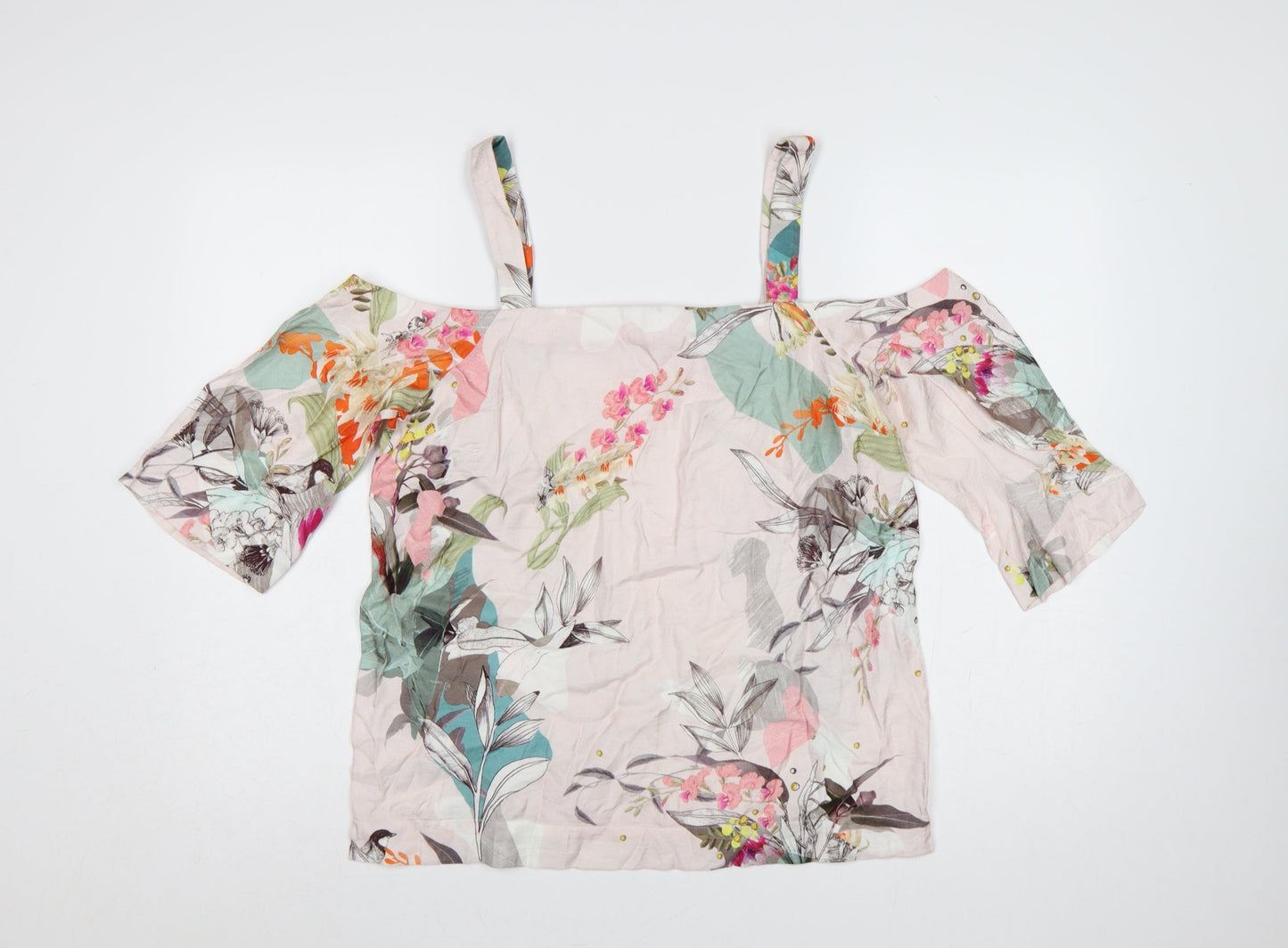 Next Women’s Multicoloured Floral Cold Shoulder Camisole Blouse UK 12