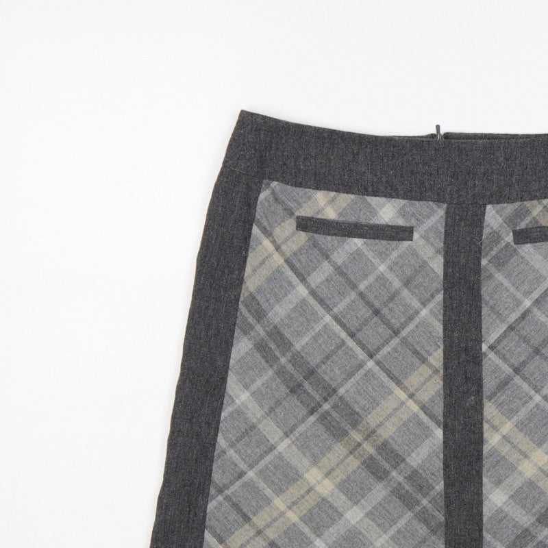 Autograph Women’s Grey Plaid Straight Pencil Skirt UK 12 Short