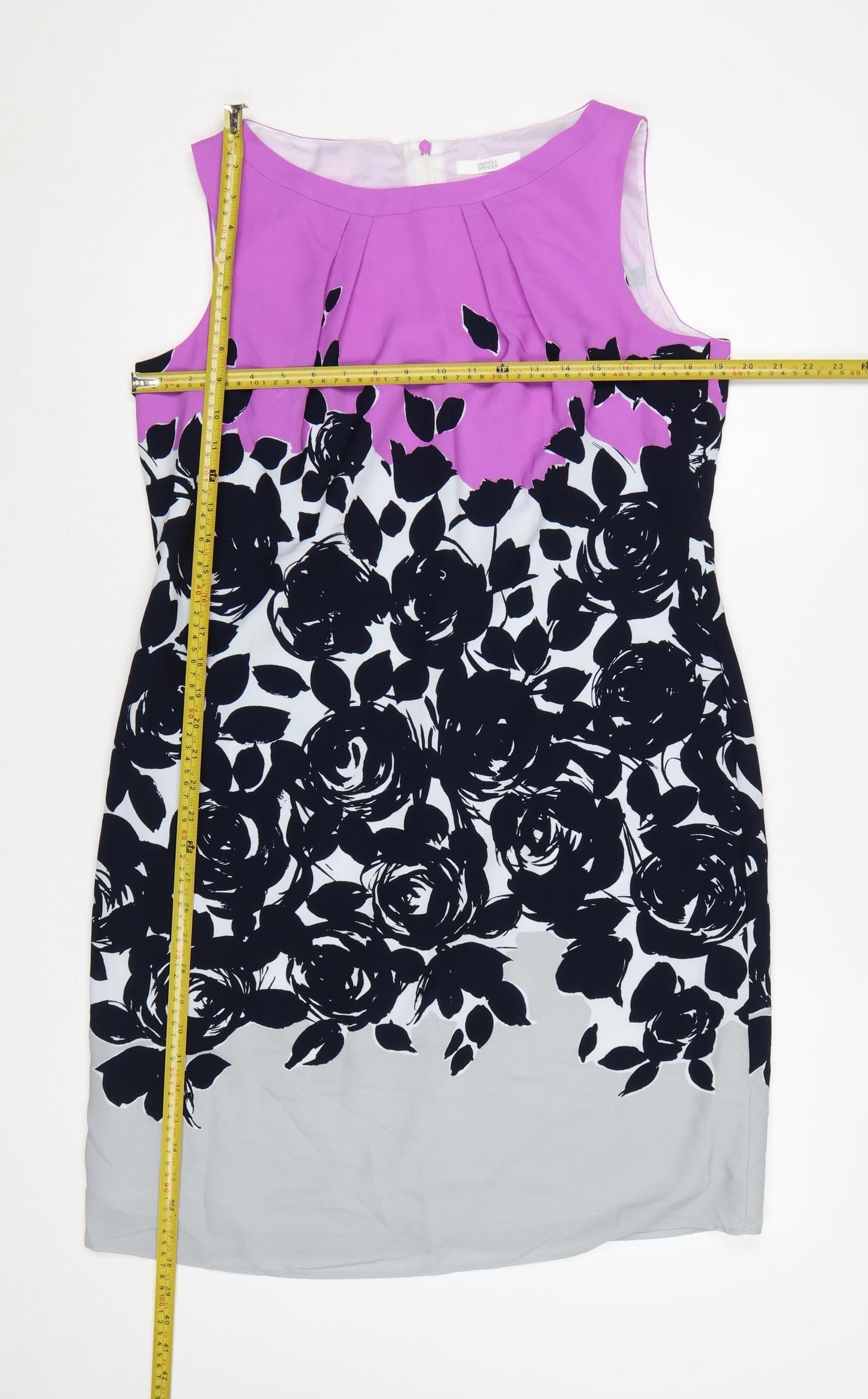 Marks and Spencer Women Multicoloured UK 14 Floral Sheath Dress