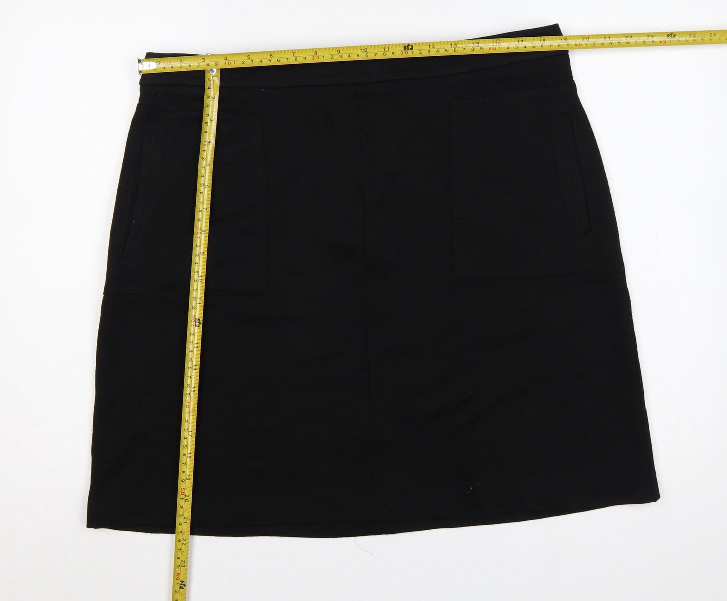 Roman Women Black Size 20 Knee Length Pencil Skirt Pockets Zip
