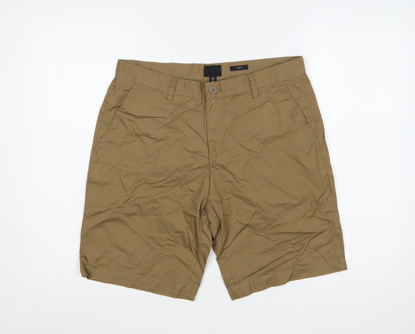 H&M Men’s Beige Slim Fit Chino Shorts W33 Cotton Stretch