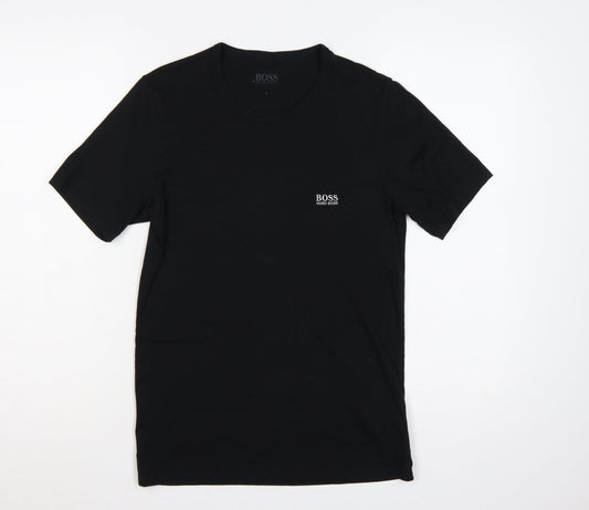 Hugo Boss Men’s Black Small Logo Crew Neck Cotton T-Shirt S