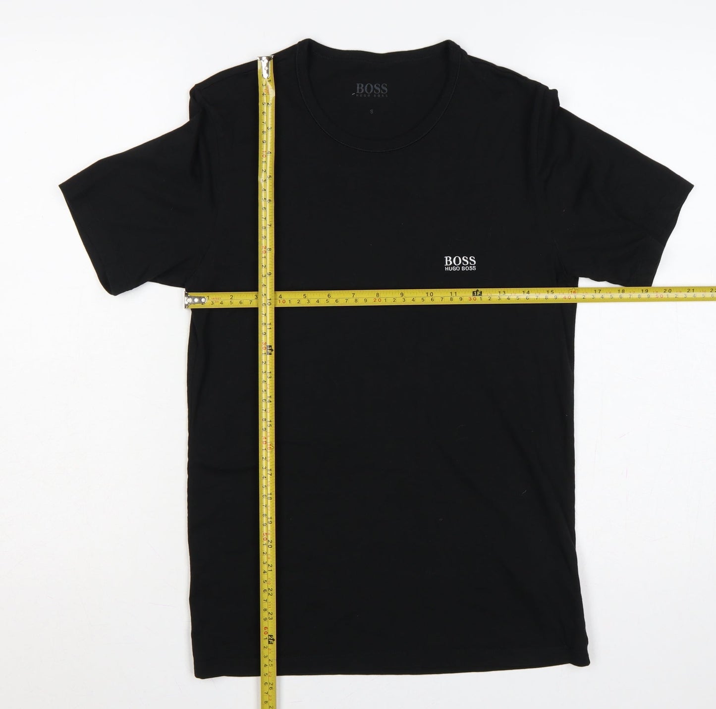 Hugo Boss Men’s Black Small Logo Crew Neck Cotton T-Shirt S