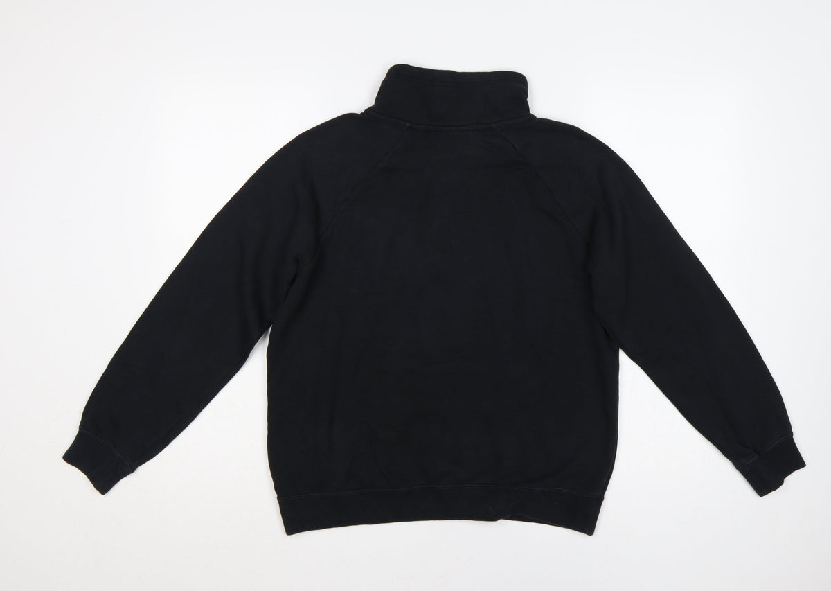 Nike Women Black Small 1/4 Zip Fleece Sweatshirt Logo Pocket