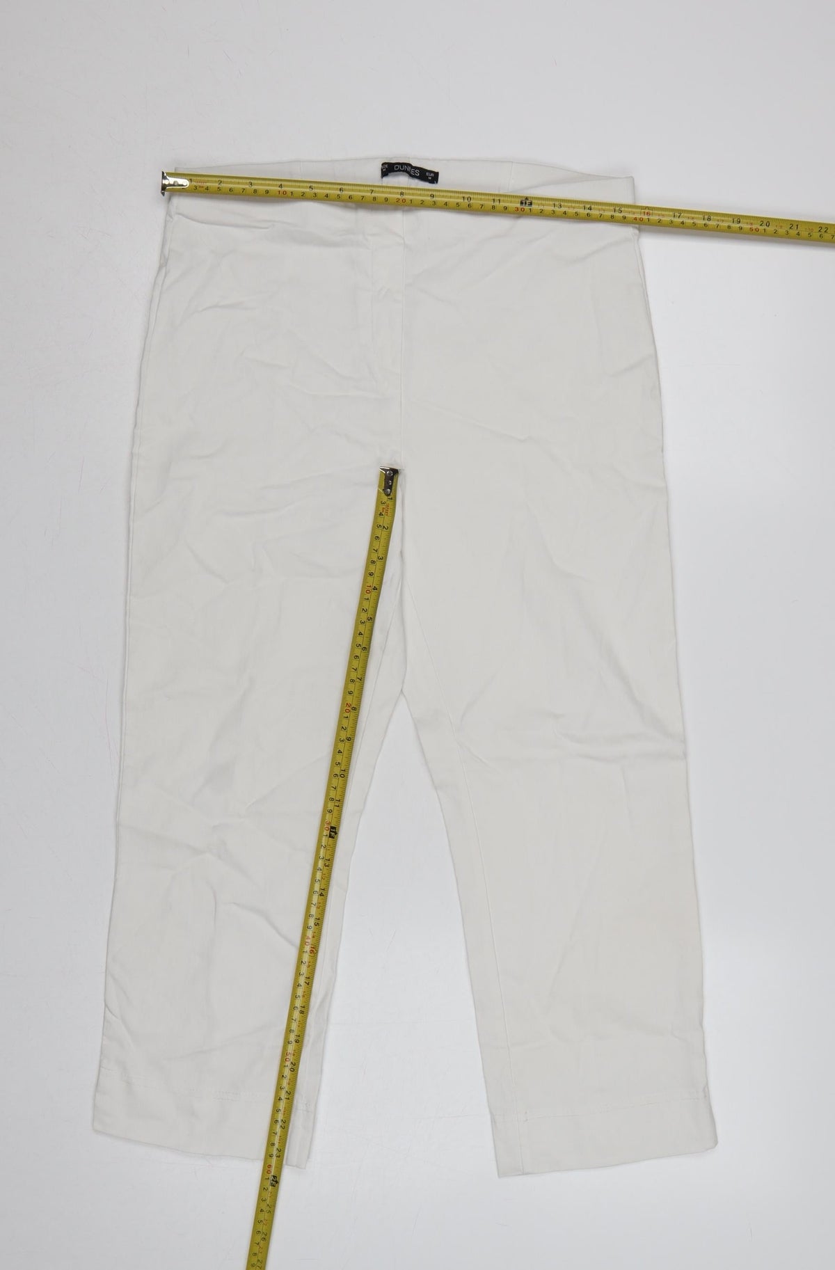 Dunnes Women White M Straight Leg Trousers Smart Casual