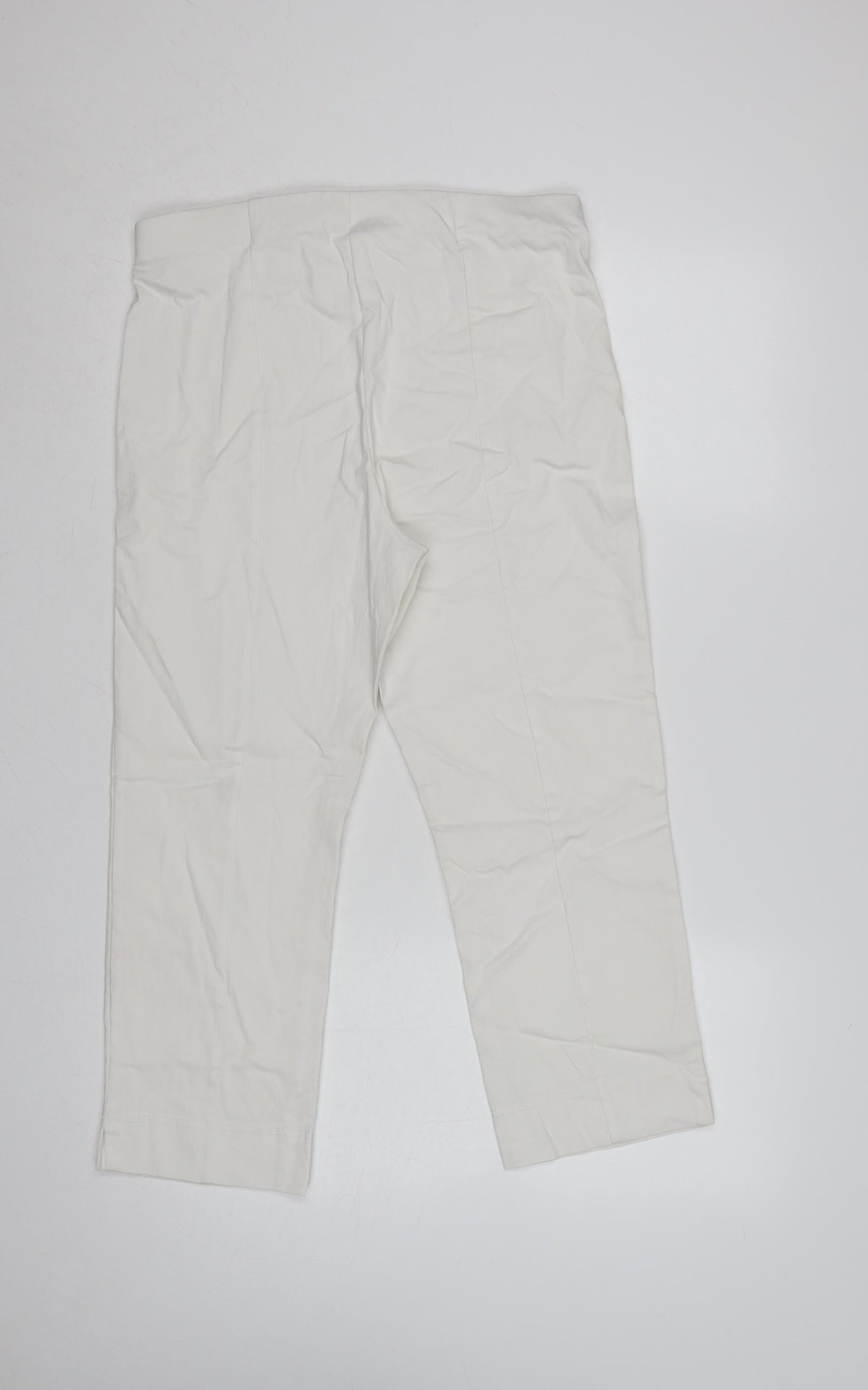 Dunnes Women White M Straight Leg Trousers Smart Casual