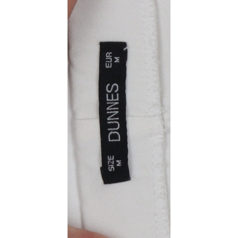 Dunnes Women White M Straight Leg Trousers Smart Casual