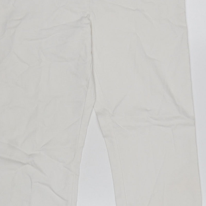 Dunnes Women White M Straight Leg Trousers Smart Casual