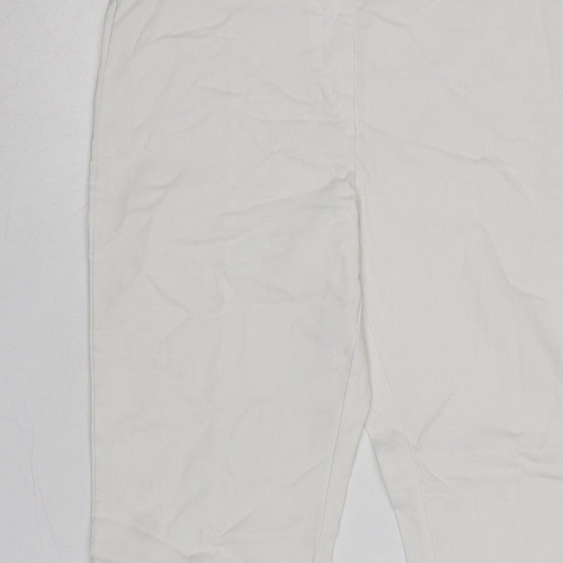 Dunnes Women White M Straight Leg Trousers Smart Casual