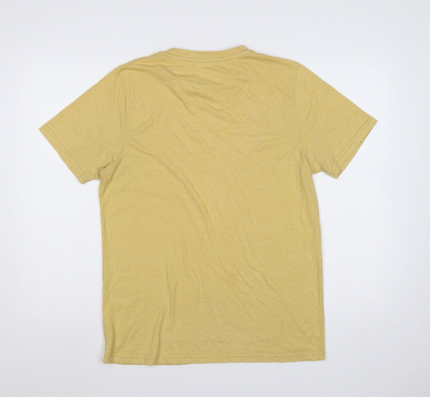 Folk Men’s Yellow Pocket Crew Neck Short Sleeve T-Shirt Size L