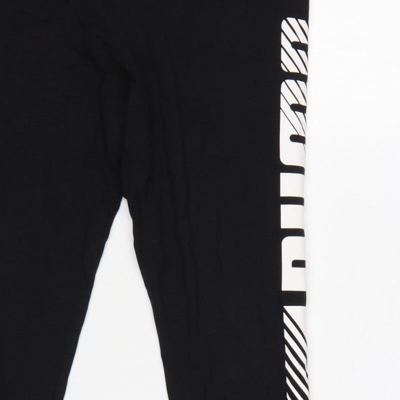 Puma Women’s Black M Logo Print Skinny Gym Training Leggings
