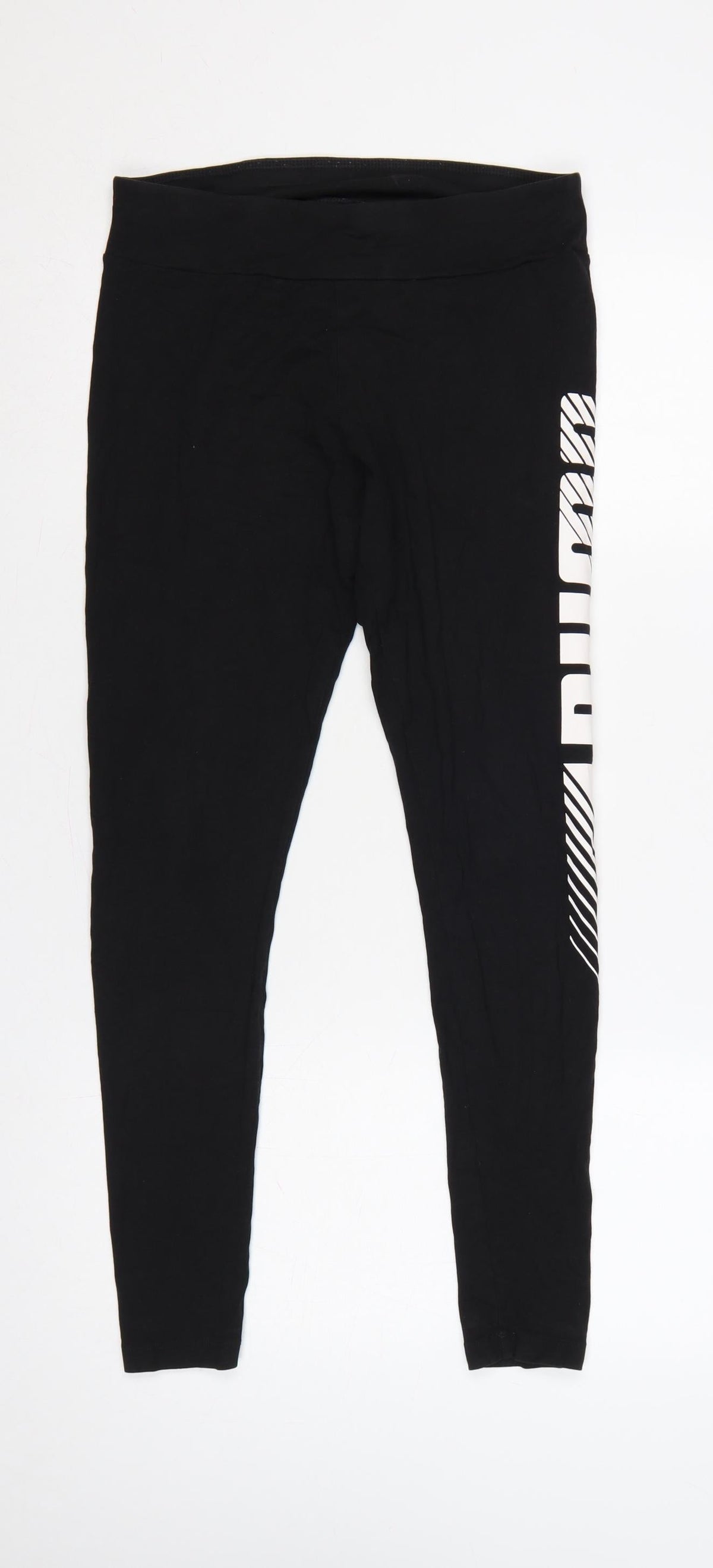 Puma Women’s Black M Logo Print Skinny Gym Training Leggings