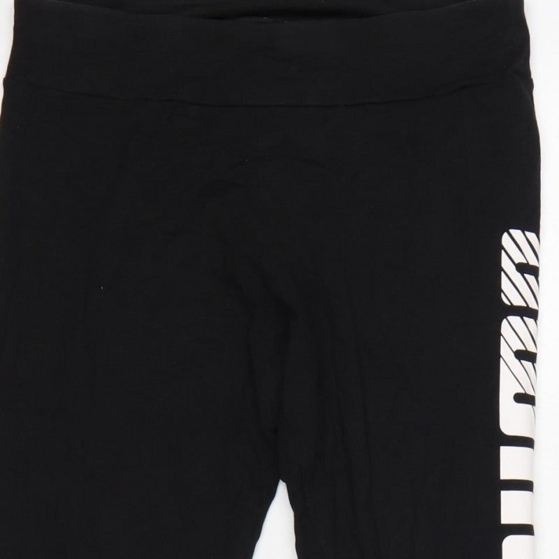 Puma Women’s Black M Logo Print Skinny Gym Training Leggings