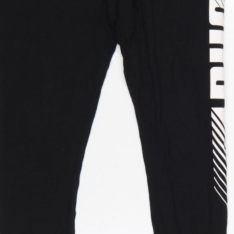 Puma Women’s Black M Logo Print Skinny Gym Training Leggings
