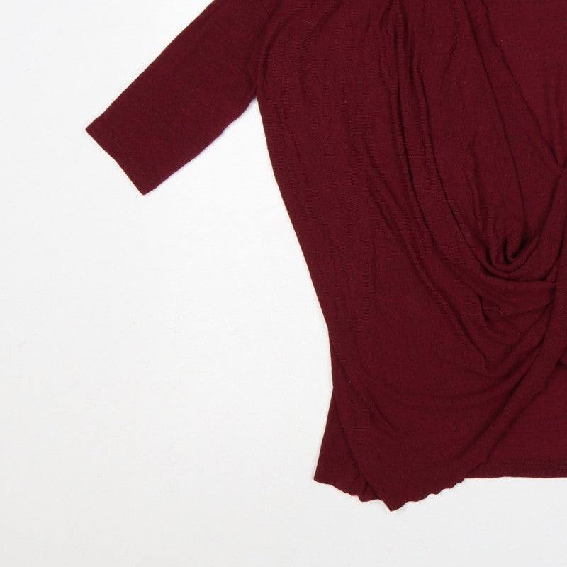 AX Paris Women’s Red S/M Open Front 3/4 Sleeve Knit Cardigan