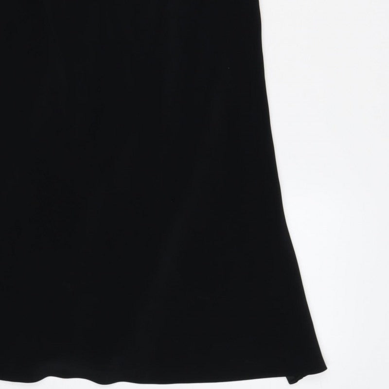 BL Women’s Black UK 12 Maxi V-Neck Rhinestone Strap Evening Dress