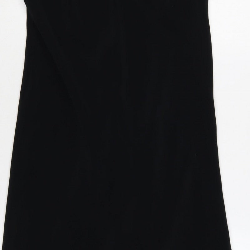 BL Women’s Black UK 12 Maxi V-Neck Rhinestone Strap Evening Dress