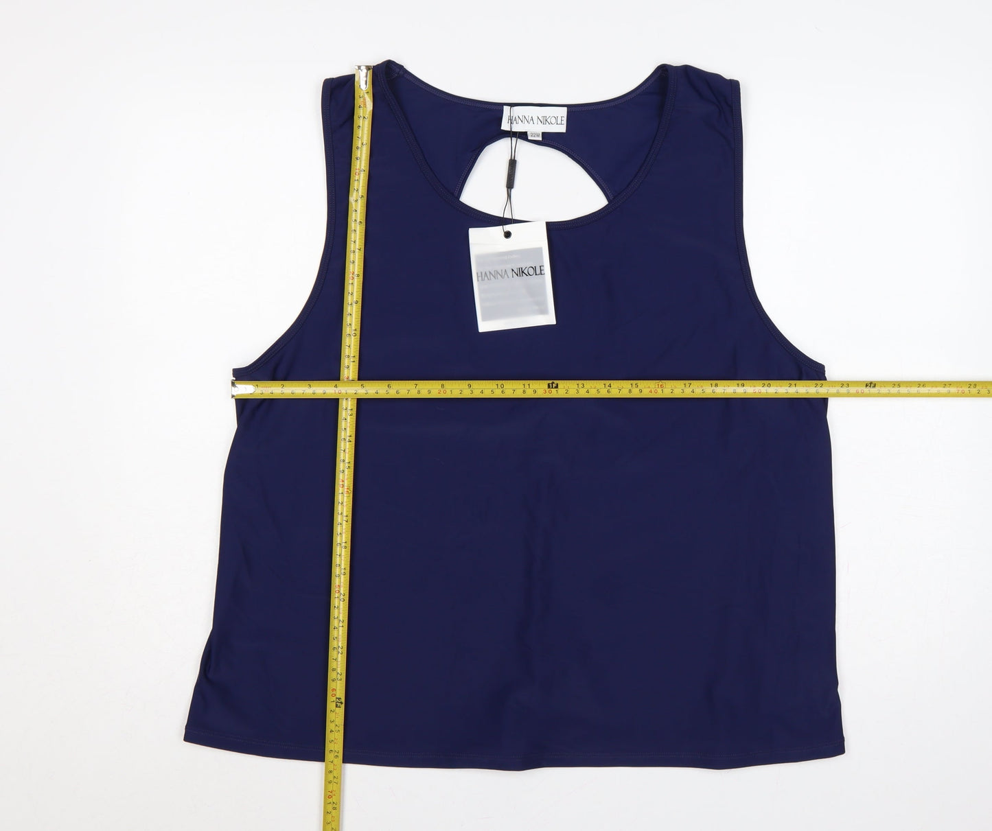 Hanna Nikole Women’s Navy Blue Size 22 Plus Basic Racerback Tank Top