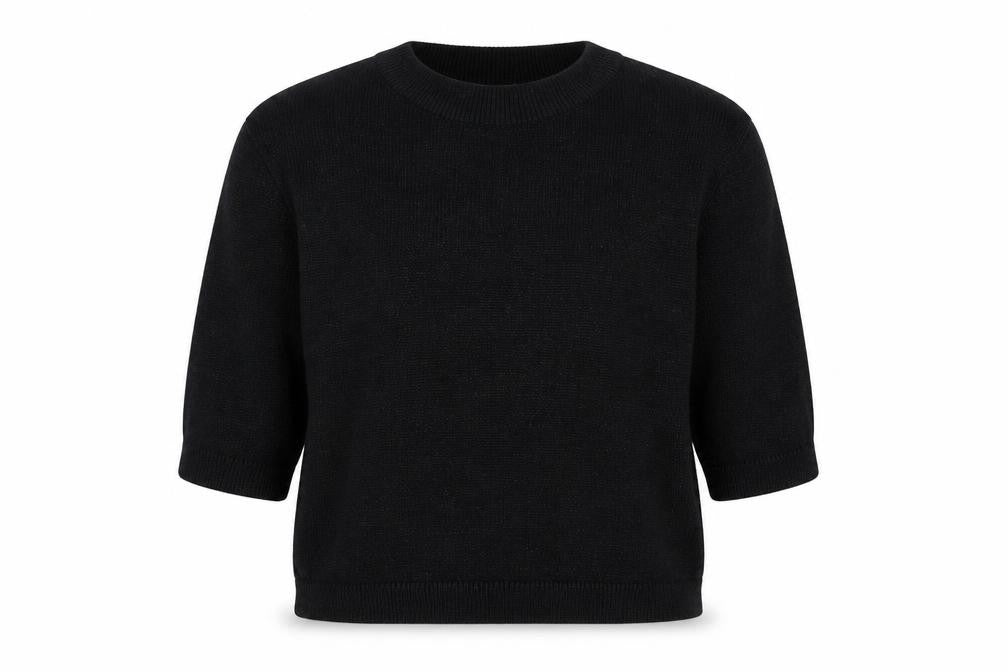 Uniqlo U Women’s Black XS Short Sleeve Crew Neck Knit Pullover Jumper