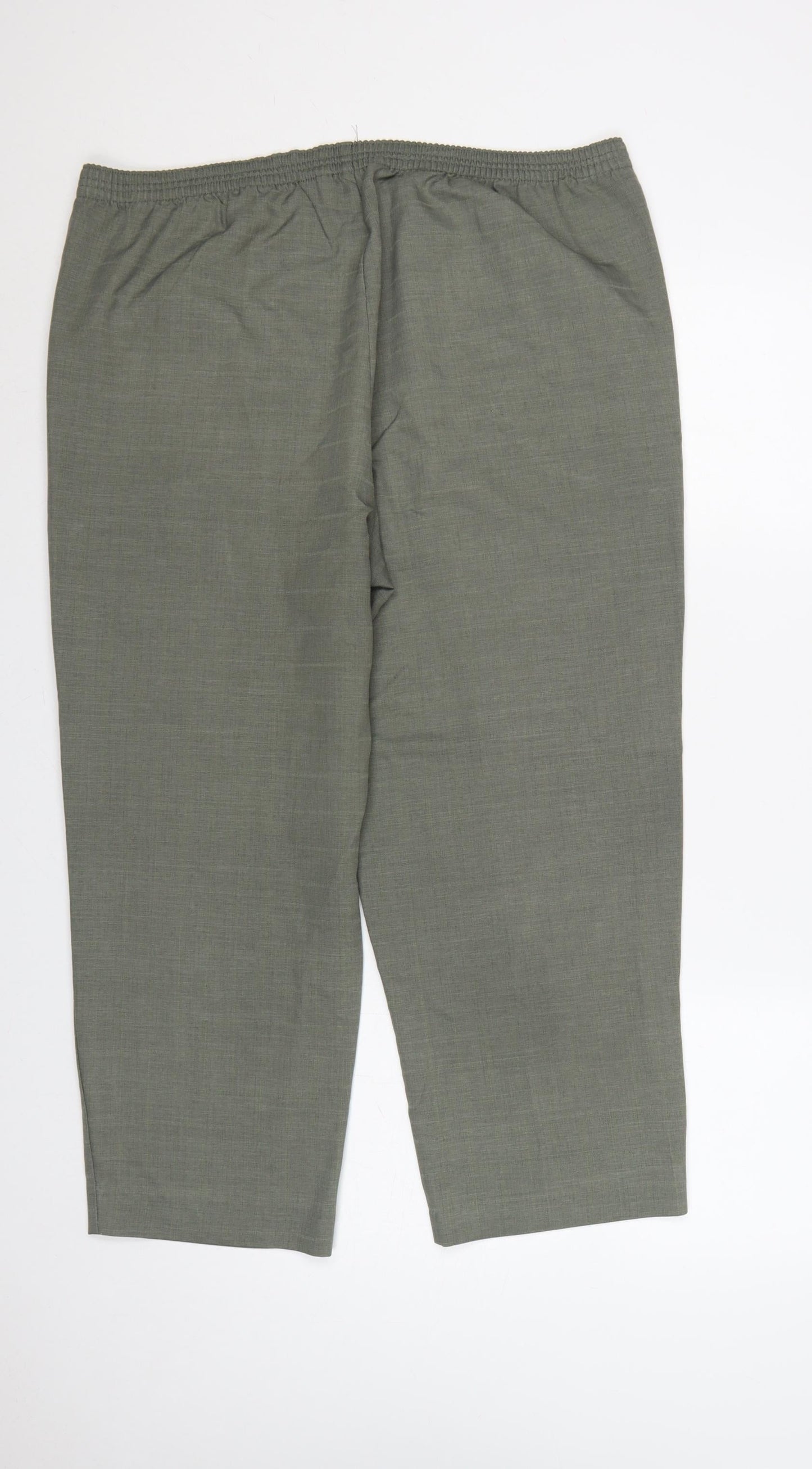 Bm Women Grey Size 16 Straight Leg Elastic Waist Smart Trousers
