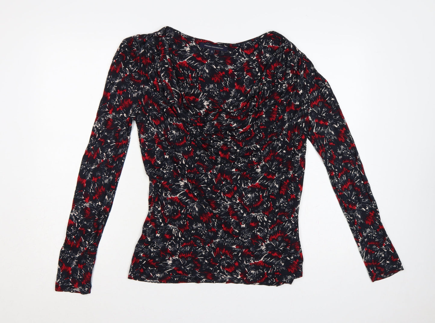 French Connection Women Multicoloured S Cowl Neck Long Sleeve Blouse