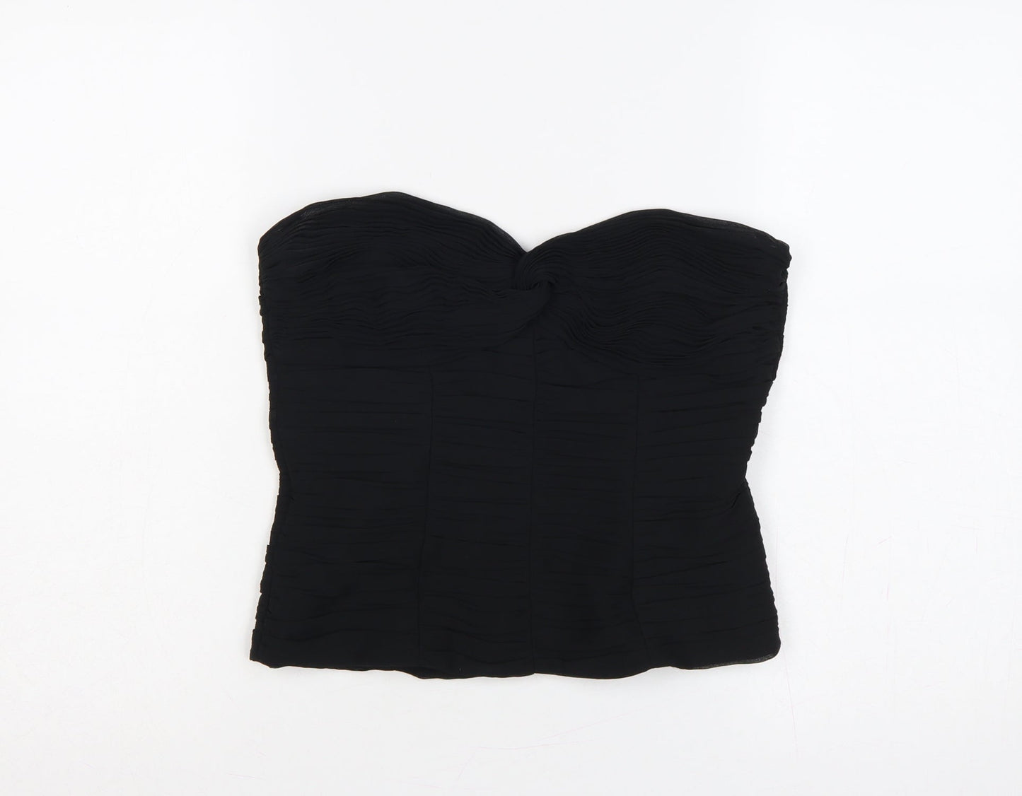 Marks & Spencer Autograph Women Black UK 12 Strapless Pleated Sweetheart Top