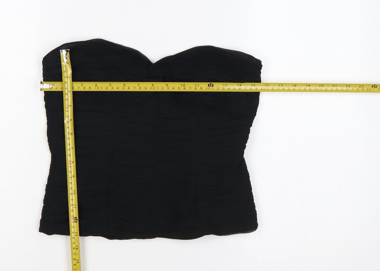 Marks & Spencer Autograph Women Black UK 12 Strapless Pleated Sweetheart Top