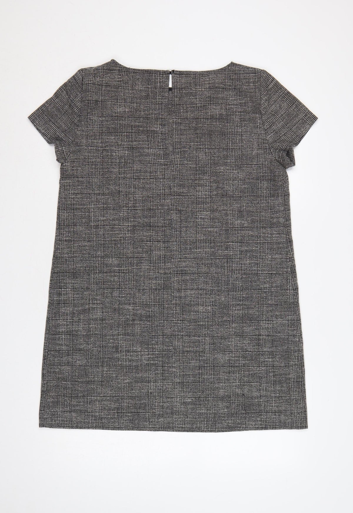 Zara Woman Grey Check Sheath Dress XL Short Sleeve Workwear