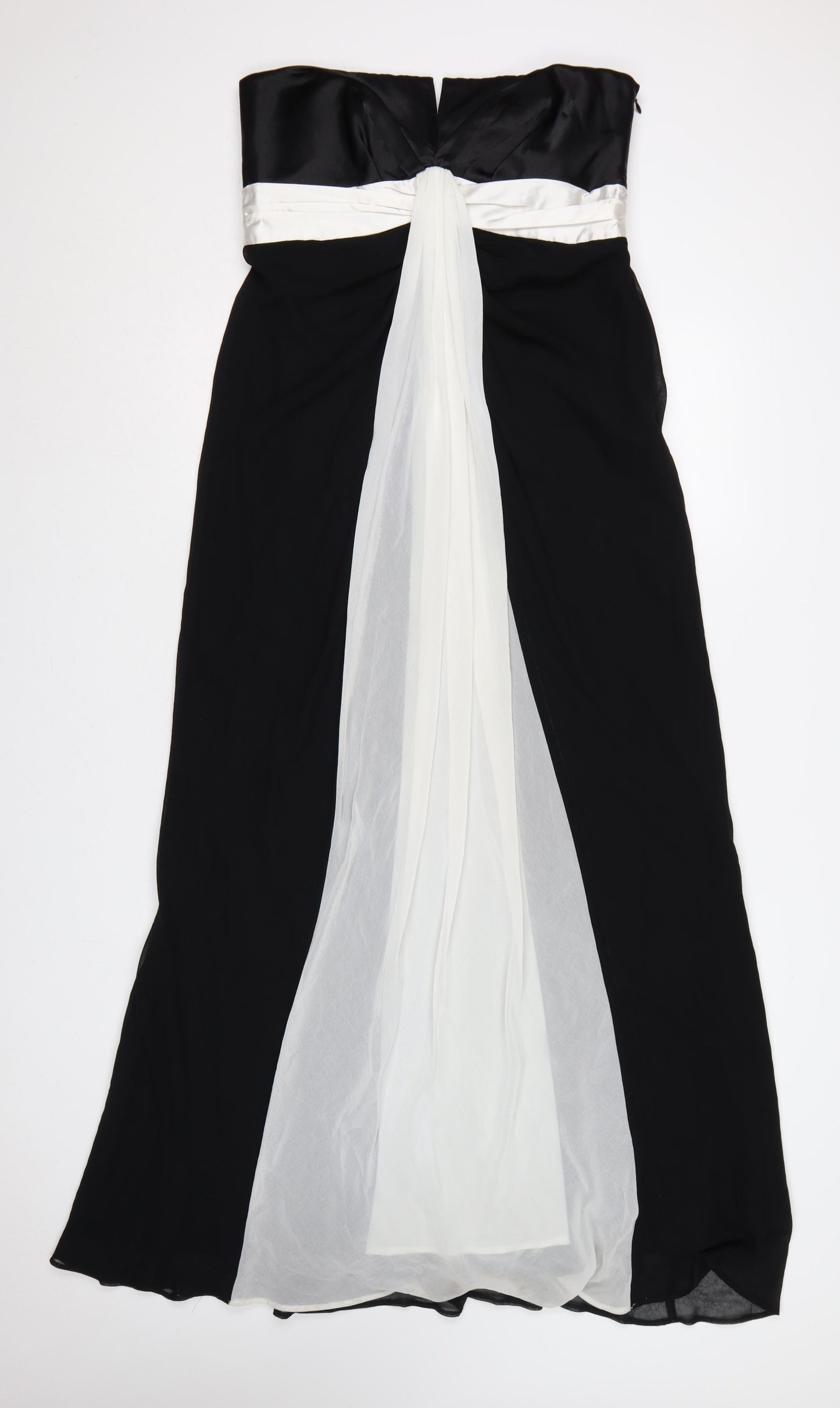 Debut Women’s Black Ivory UK 12 Strapless Maxi Evening Dress
