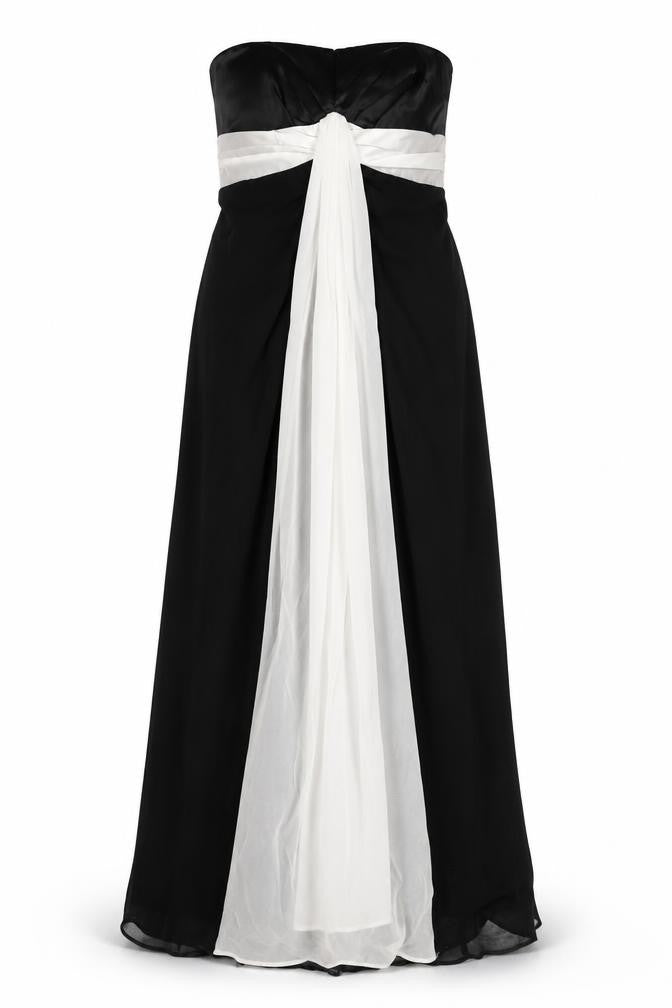 Debut Women’s Black Ivory UK 12 Strapless Maxi Evening Dress