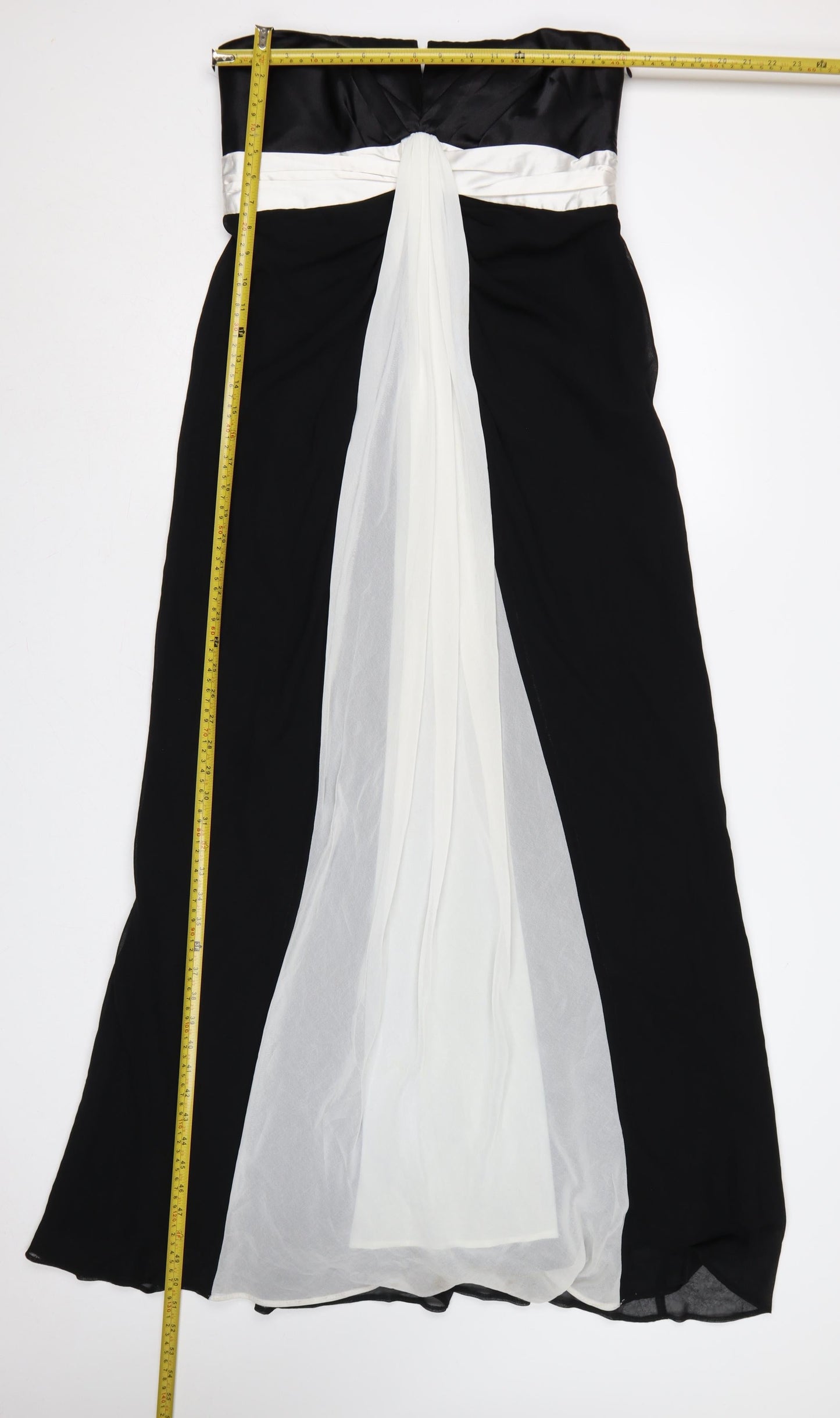 Debut Women’s Black Ivory UK 12 Strapless Maxi Evening Dress