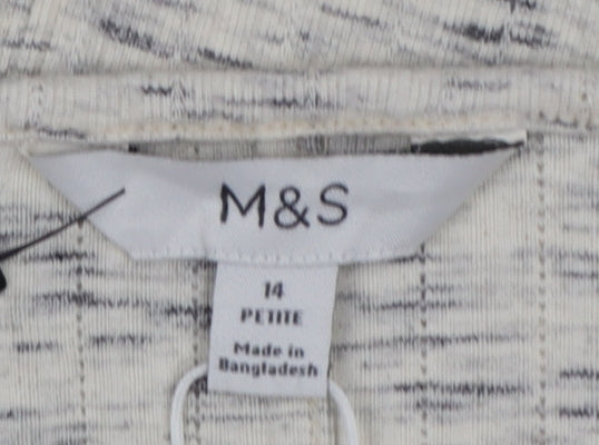 Marks & Spencer Women Grey Marl UK 14 Petite Maxi A-Line Dress