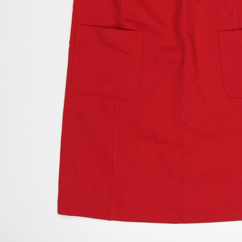 Boden Women Red UK 14 Sleeveless Shift Dress Pockets Zip