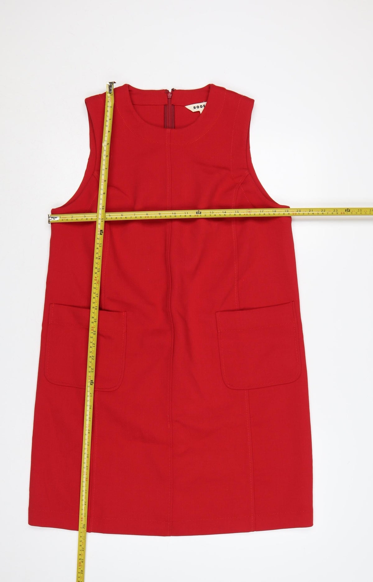 Boden Women Red UK 14 Sleeveless Shift Dress Pockets Zip