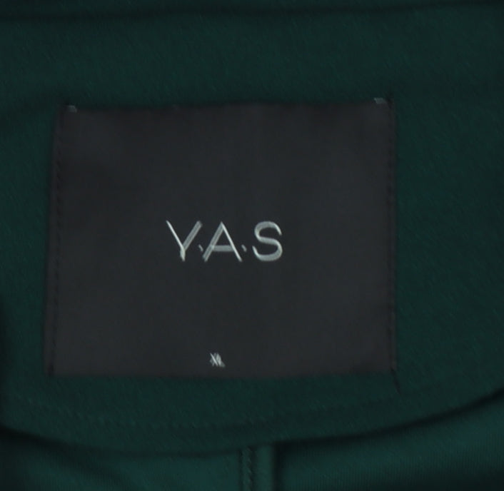 Y.A.S Women Green M Tailored Stretch One Button Blazer Jacket