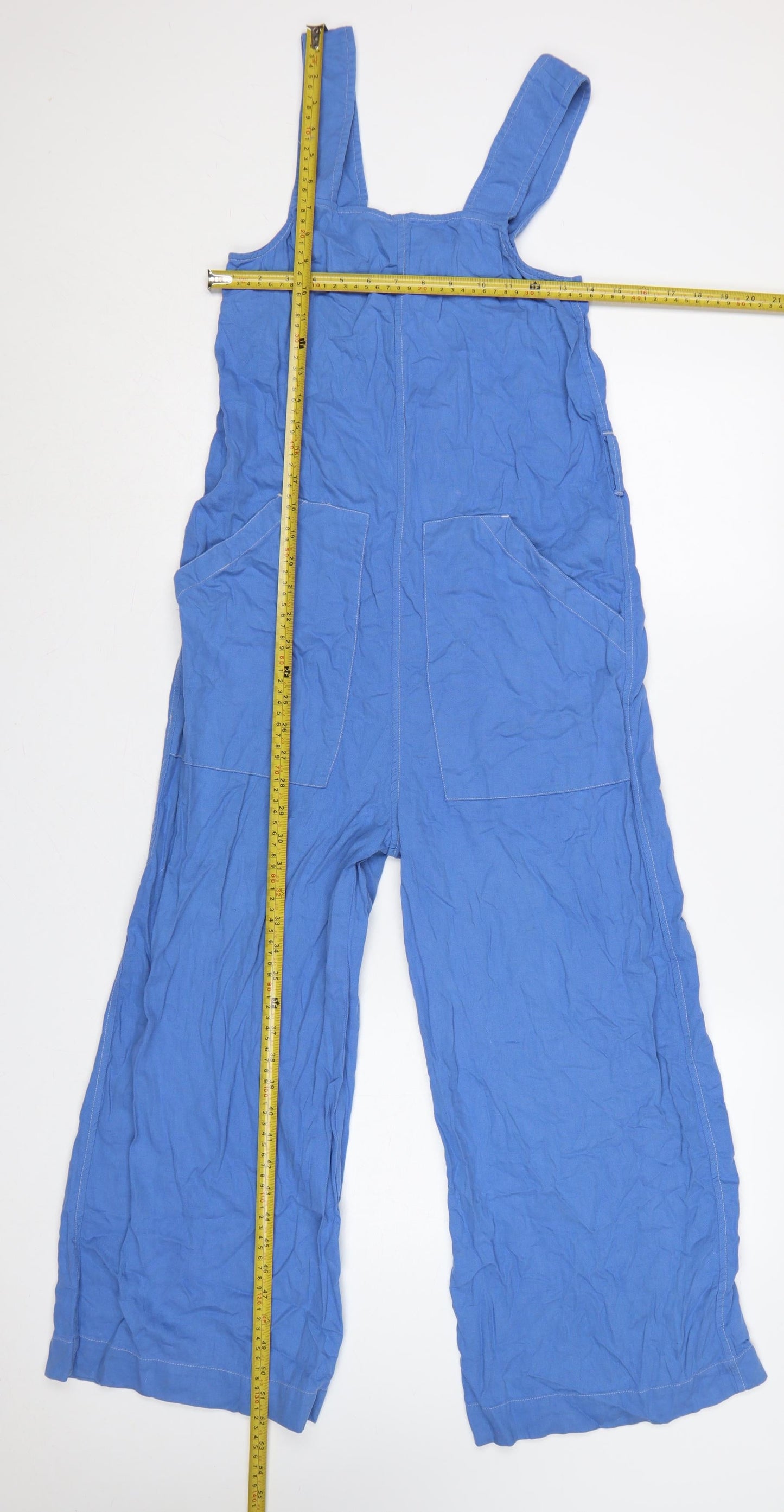 Weekday Women Blue UK 6 Cotton Wide-Leg Dungaree Jumpsuit