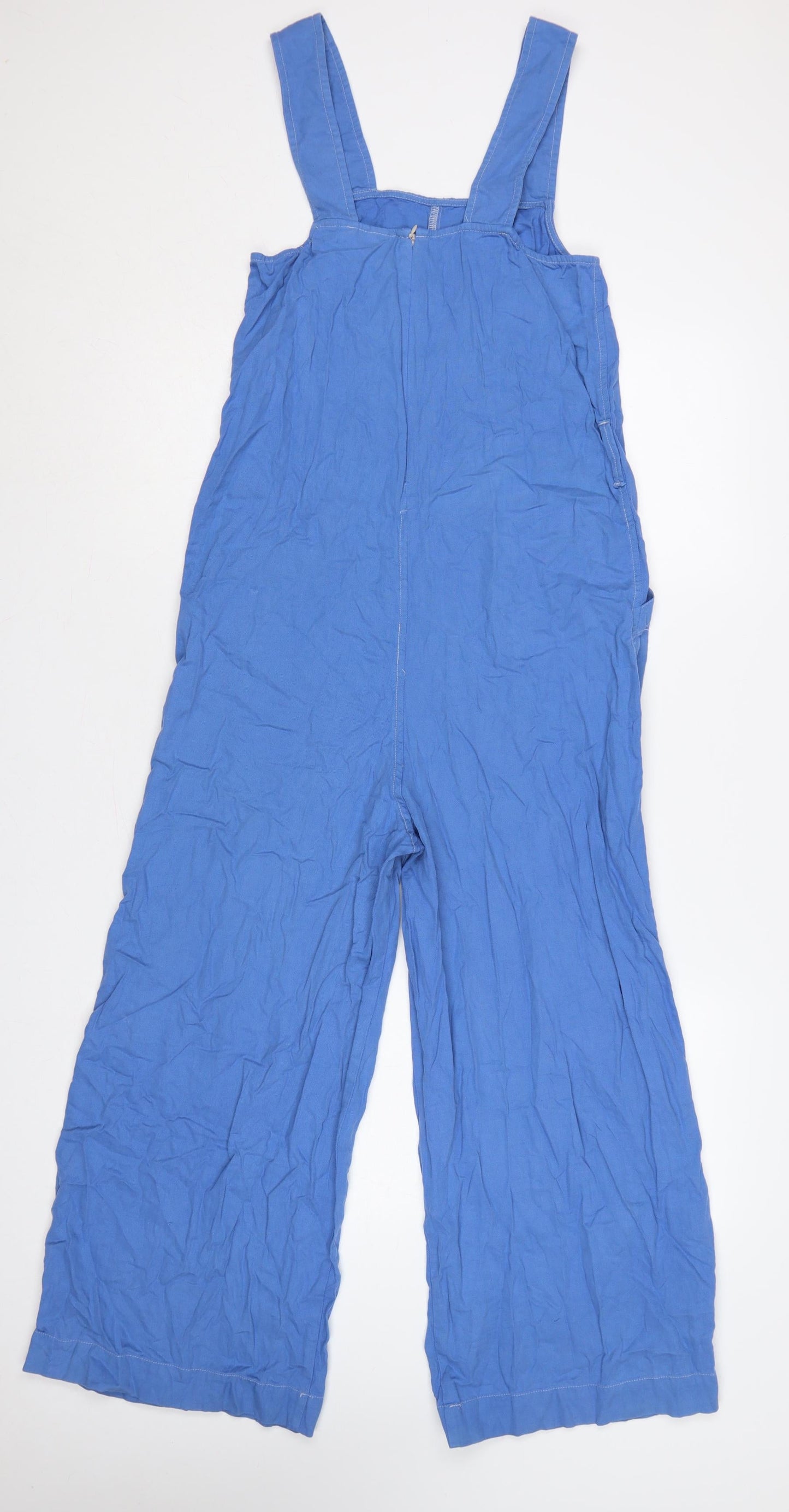 Weekday Women Blue UK 6 Cotton Wide-Leg Dungaree Jumpsuit