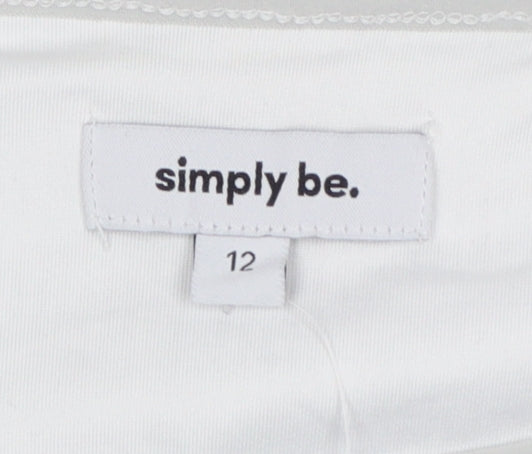 Simply Be Women Silver UK 12 Sequin Short Sleeve Round Neck Party Top