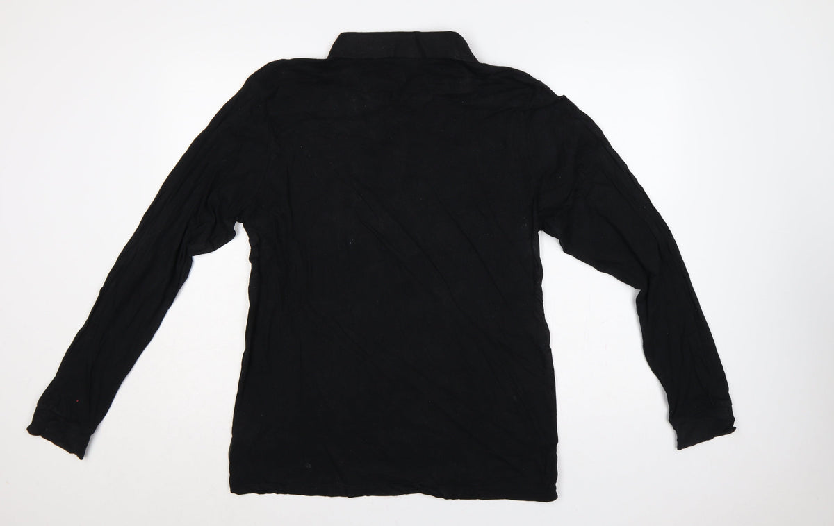 Brand and care label for French Connection Men's Black 2XL Long Sleeve Logo Polo Shirt