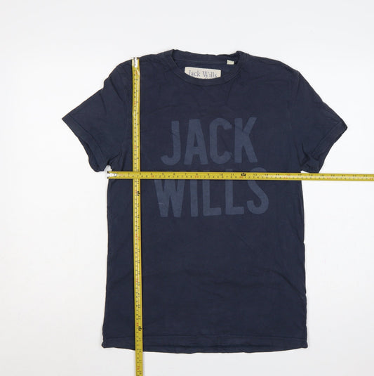Jack Wills Men’s Blue XS College Logo Graphic Crew Neck T-Shirt