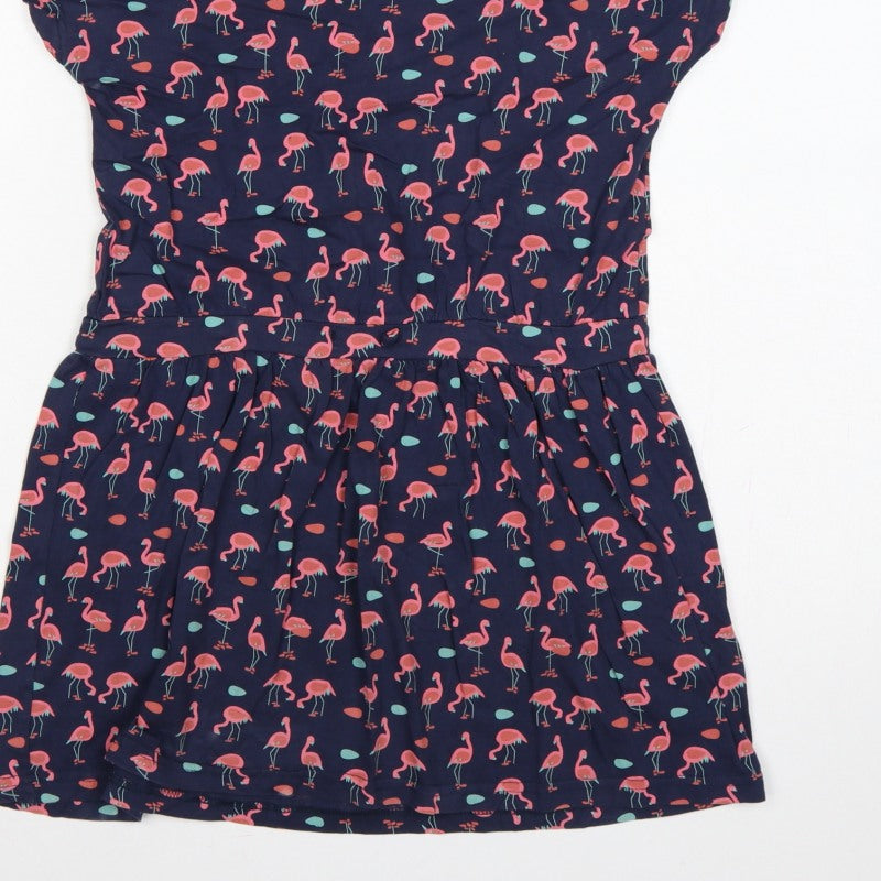 Additional view of Mountain Warehouse girls’ blue pink flamingo skater dress age 13