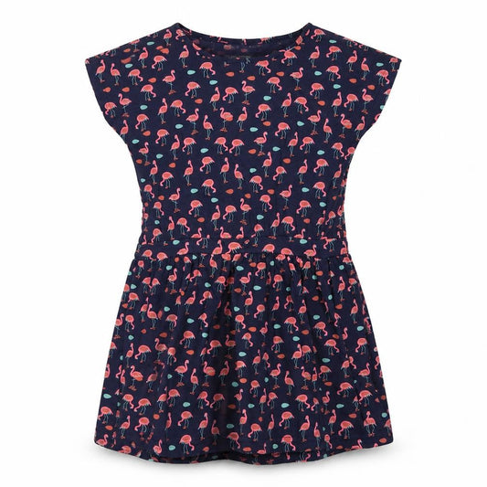 Mountain Warehouse Girls Blue Pink Flamingo Skater Dress Age 13